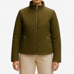 J.Crew Quilted Barn Olive Green Fisherman Core Coat